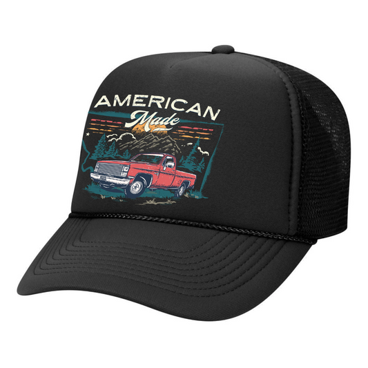 American Made Black Foam Trucker Hat